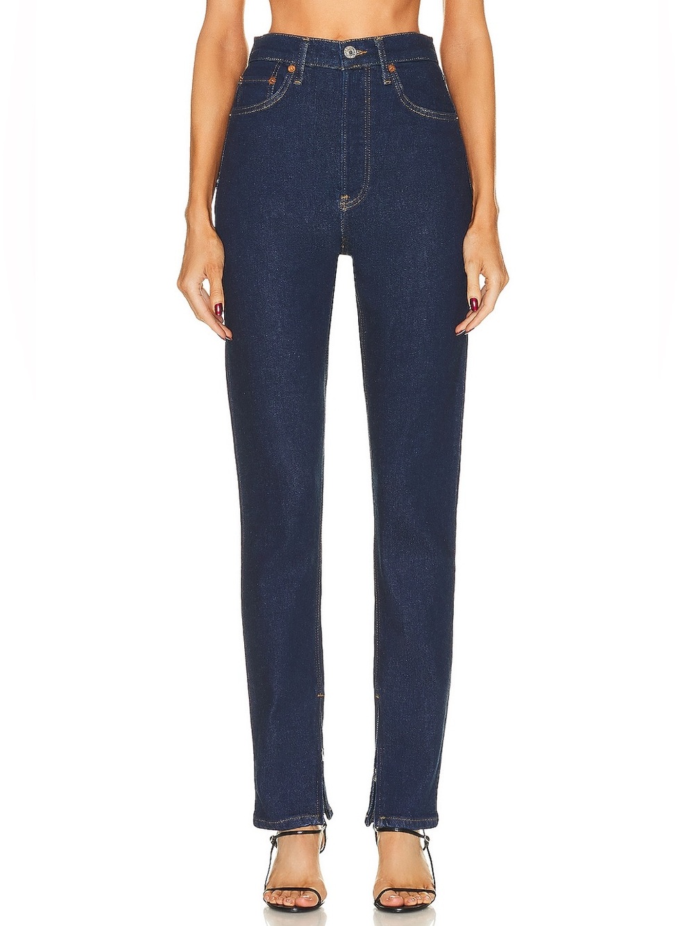 RE/DONE Super High Drainpipe Rigid Like Dark Wash Jeans Size 25